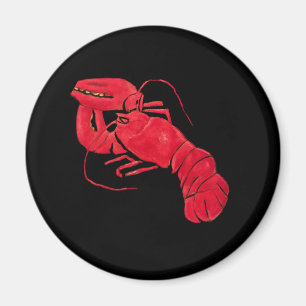 Lobster auf schwarzem Hintergrund von Marsden Hart Magnet