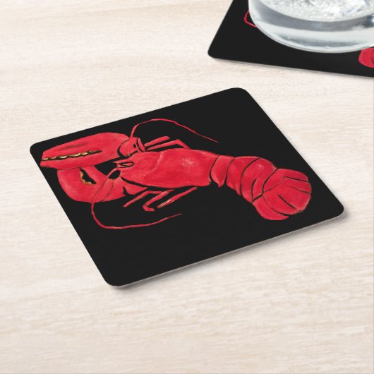 Lobster auf schwarzem Hintergrund von Marsden Hart Rechteckiger Pappuntersetzer (angewinkelt)