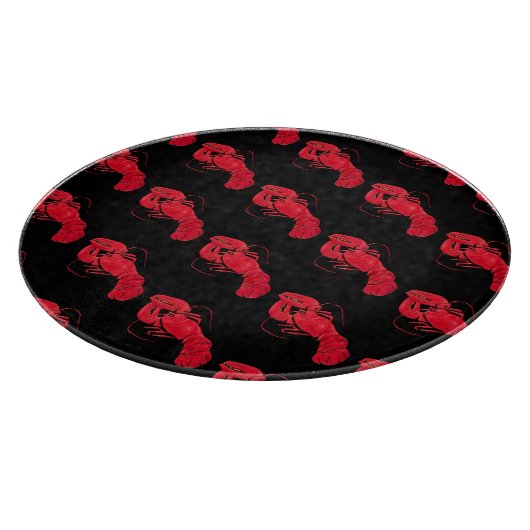 Lobster auf schwarzem Hintergrund von Marsden Hart Schneidebrett (Ecke)