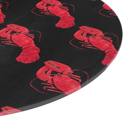 Lobster auf schwarzem Hintergrund von Marsden Hart Schneidebrett (Ecke)