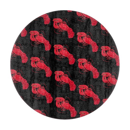 Lobster auf schwarzem Hintergrund von Marsden Hart Schneidebrett (Vorderseite)