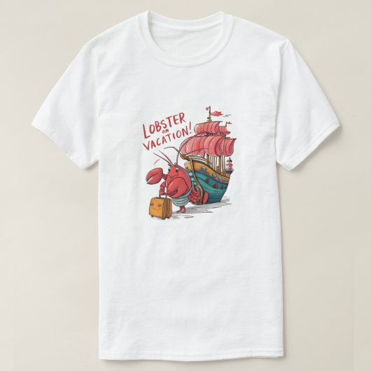 Lobster auf Urlaub T-Shirt (Design vorne)