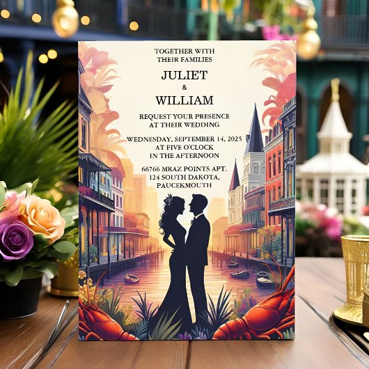 Lobster Beach Ocean Summer New Orleans Wedding Einladung