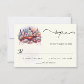 Lobster Beach Ocean Summer New Orleans Wedding RSVP Karte (Vorderseite)