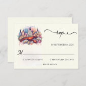 Lobster Beach Ocean Summer New Orleans Wedding RSVP Karte (Vorne/Hinten)