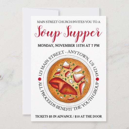 Lobster Bisque Soup Maine ME Food Festival Meeresf Einladung (Vorderseite)