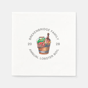 Lobster Boil Annual Family Summer Party Serviette
