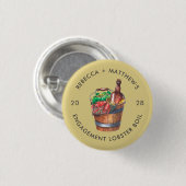 Lobster Boil Engagement Party Custom Swag Button (Vorne & Hinten)