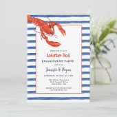 Lobster Boil Paare Einladung zu einer Verlobungsfe (Stehend Vorderseite)