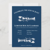 Lobster Boil und Clambake 4. Juli Party Einladung (Vorderseite)