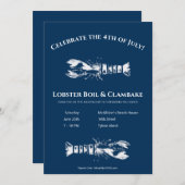 Lobster Boil und Clambake 4. Juli Party Einladung (Vorne/Hinten)