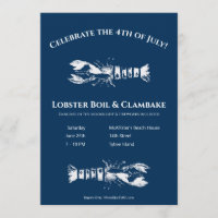 Lobster Boil und Clambake 4. Juli Party Einladung