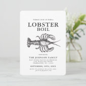 Lobster Boil Vintag Style Crab Einladungen (Stehend Vorderseite)