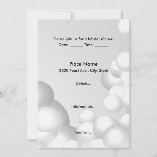 Lobster Boiling Dinner Einladung (Rückseite)