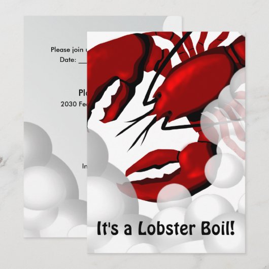 Lobster Boiling Dinner Einladung (Vorne/Hinten)
