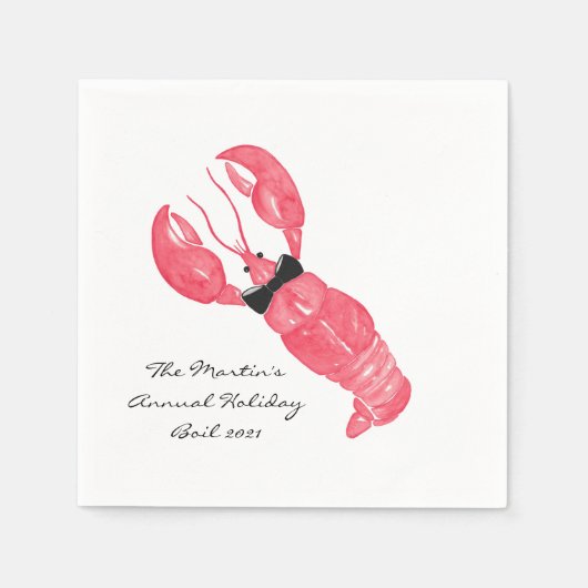 Lobster Bowtie Paper Teller Serviette (Vorderseite)