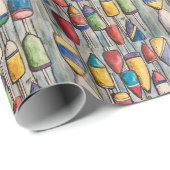 Lobster Buoys Gift Wrap Geschenkpapier (Rolleneckpunkt)