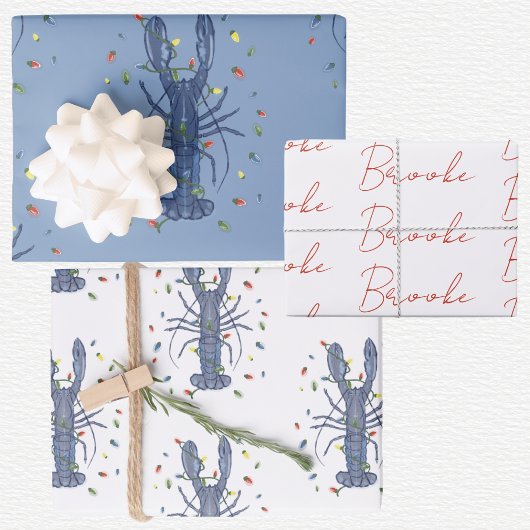 Lobster Christmas  Geschenkpapier Set