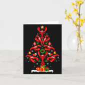 Lobster Christmas Tree Lights Santa Hat Funny Xmas Karte (Gelbe Blume)