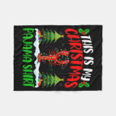 Lobster Christmas Tree Pajama Shirt Lobster Xmas L Fleecedecke (Vorderseite (Horizontal))