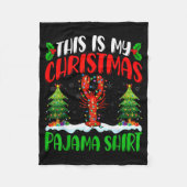 Lobster Christmas Tree Pajama Shirt Lobster Xmas L Fleecedecke (Vorderseite)