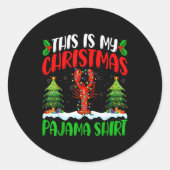 Lobster Christmas Tree Pajama Shirt Lobster Xmas L Runder Aufkleber (Vorderseite)