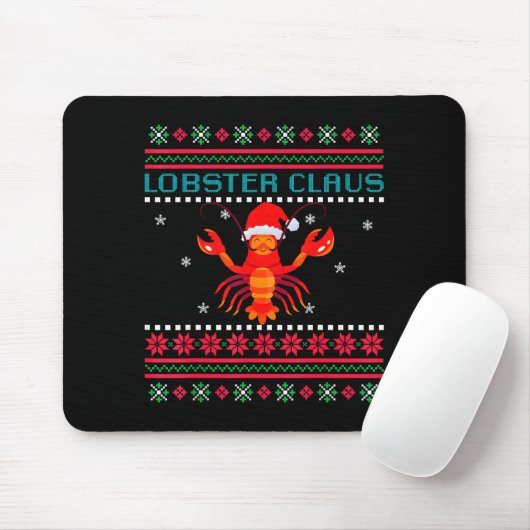 Lobster Claus Ugly Sweater For Lobster Lovers On C Mousepad (Mit Mouse)