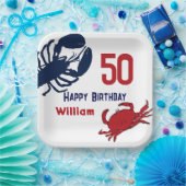 Lobster Crab Happy Birthday Party Pappteller (Party)