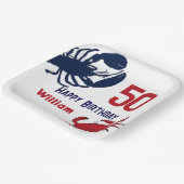 Lobster Crab Happy Birthday Party Pappteller (Gewinkelt)