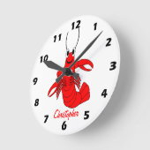 Lobster Design Personalised Runde Wanduhr (Winkel)