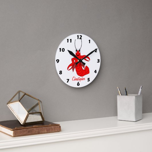 Lobster Design Personalised Runde Wanduhr (Büro)