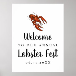 Lobster Fest Begrüßungszeichen Poster