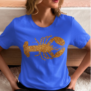 Lobster Gold Glitzer Look Summer Beach Tri-Blend Shirt