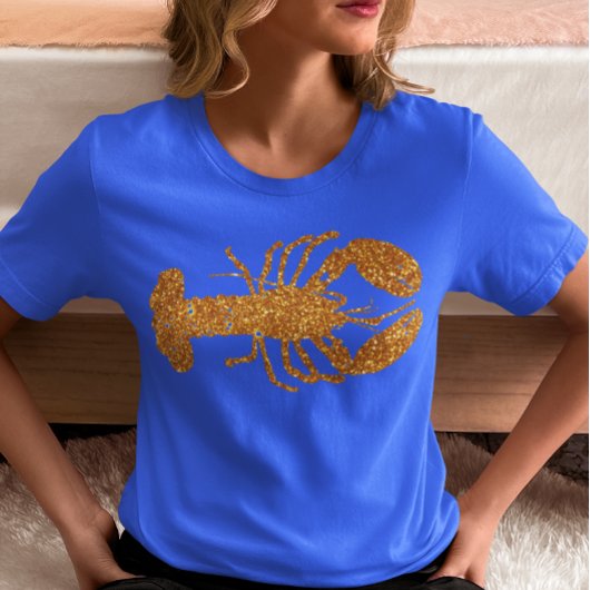 Lobster Gold Glitzer Look Summer Beach Tri-Blend Shirt