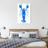 Lobster in der Blues Leinwanddruck (Insitu (Schlafzimmer))