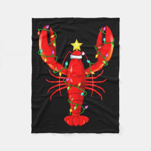 Lobster Lighting Xmas Tree Matching Lobster Christ Fleecedecke (Vorderseite)