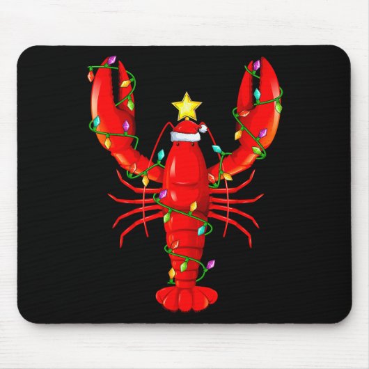 Lobster Lighting Xmas Tree Matching Lobster Christ Mousepad (Vorne)