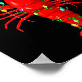 Lobster Lighting Xmas Tree Matching Lobster Christ Poster (Ecke)