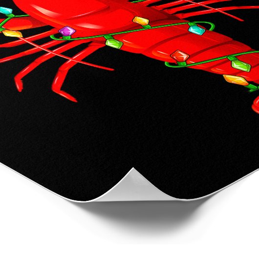 Lobster Lighting Xmas Tree Matching Lobster Christ Poster (Ecke)