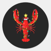 Lobster Lighting Xmas Tree Matching Lobster Christ Runder Aufkleber (Vorderseite)