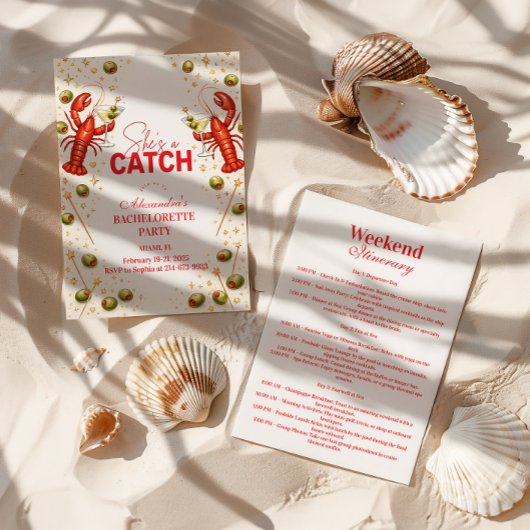 Lobster Love Coastal Bachelorette Party Einladung