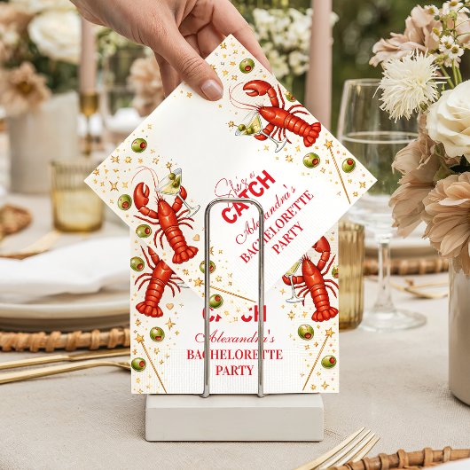 Lobster Love Coastal Bachelorette Party Serviette