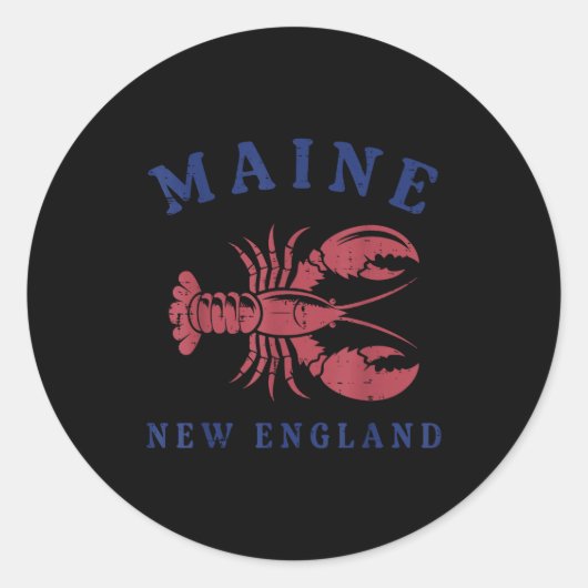 Lobster Maine New England Cool Seafood Lover Men W Runder Aufkleber (Vorderseite)