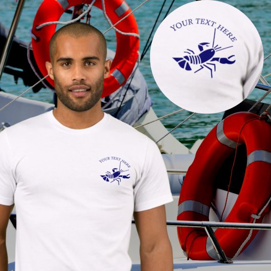 Lobster Nautic fügen Sie Ihren Namen / Text T-Shirt