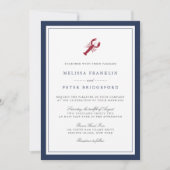 Lobster Nautical Navy Einladung zur Hochzeit (Vorderseite)