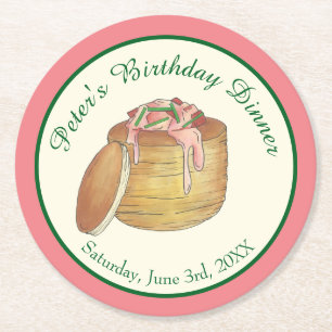 Lobster Newberg Seafood Dinner Party Runder Pappuntersetzer