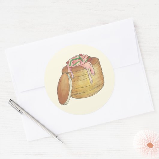 Lobster Newburg Retro Seafood Vol-Au-Vent Runder Aufkleber (Umschlag)