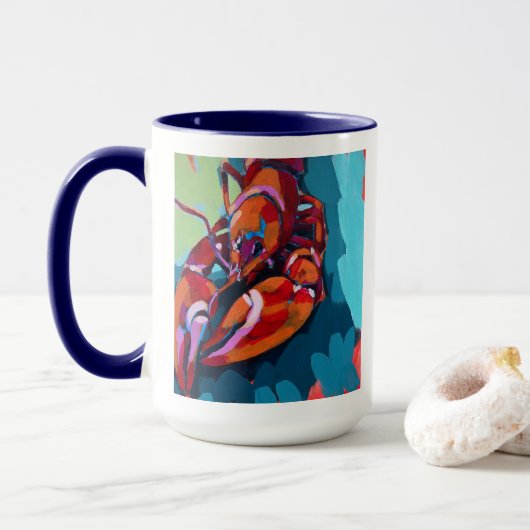 Lobster Painting - Beach Home Decor Tasse (Mit Donut)