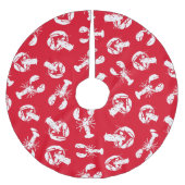 Lobster Pattern Red White Polyester Weihnachtsbaumdecke (Vorderseite)