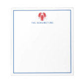 Lobster Personalisiert Notepad Notizblock (Vorderseite)